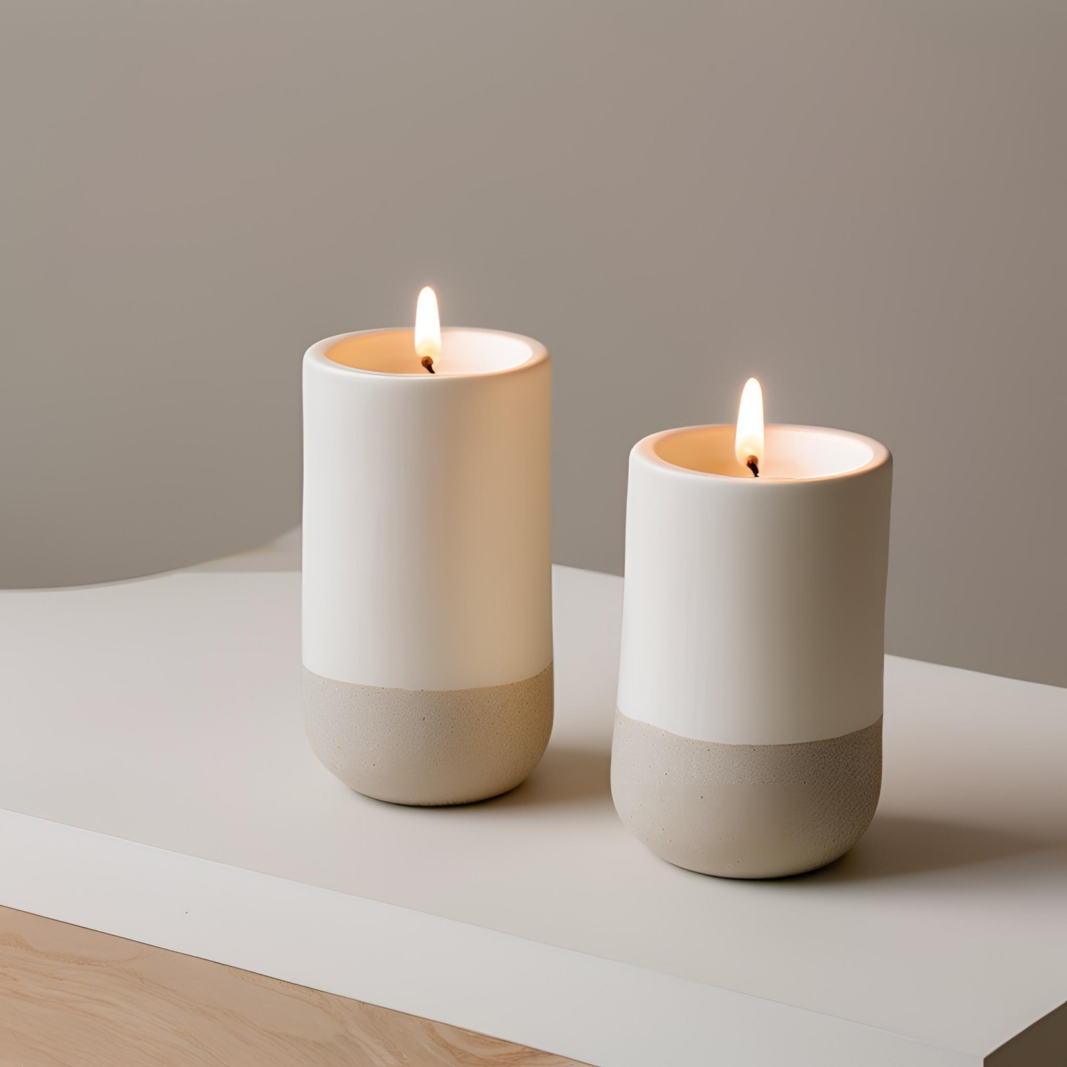 Wholesale Two-Tone Matte White Ceramic Candle Holders – Set of 2 ...